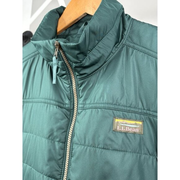 LL Bean Mountain Classic Puffer Jacket Men’s L Reg Green Full Zip Lightweight - Picture 4 of 13